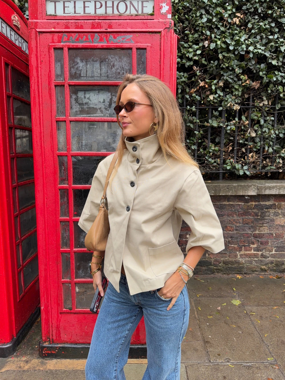 Malin Tomkins trekvartærmet jakke - Beige