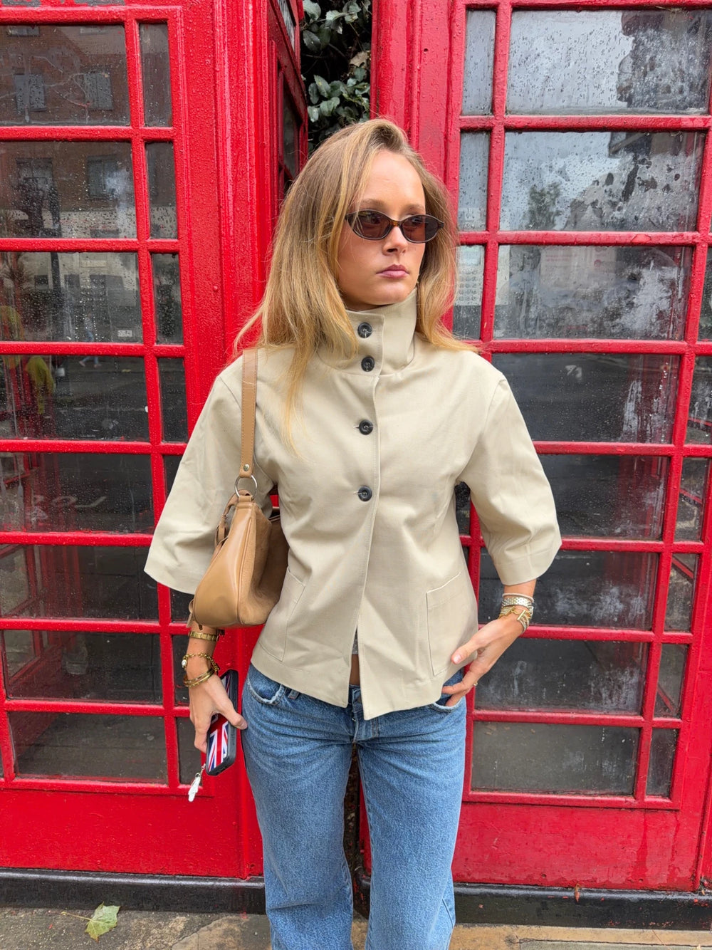 Malin Tomkins trekvartærmet jakke - Beige