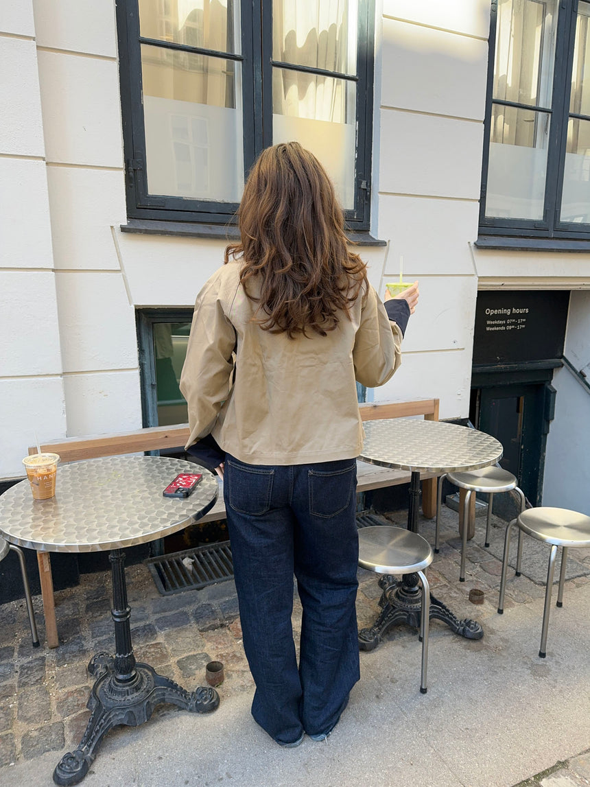 Noami trenchcoat med krave - Beige/navy