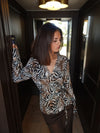 Zebriana bluse med zebra print - Brun/hvid/sort