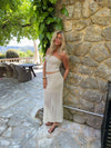 Fiorella tube top med blonder - Hvid/beige