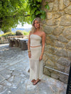 Fiorella tube top med blonder - Hvid/beige