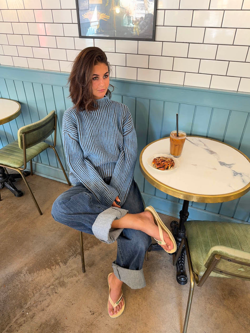 Silkeline turtleneck - Blå/navy