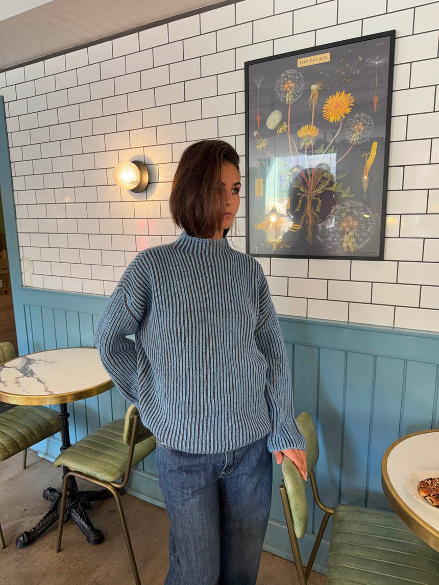 Silkeline turtleneck - Blå/navy