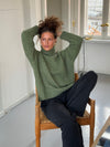 Valdamara striktrøje med turtleneck - Grøn