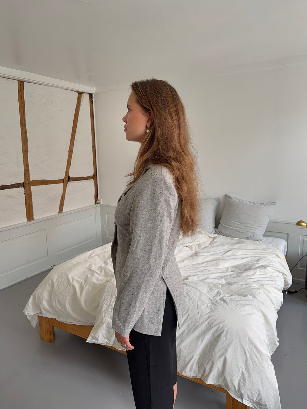 Sienna uld blazer - Lysegrå