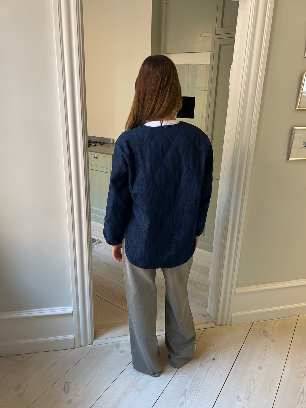 Alucia vatteret denim jakke - Mørkeblå