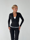 Essential zip up jakke - Jet black