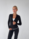 Essential zip up jakke - Jet black
