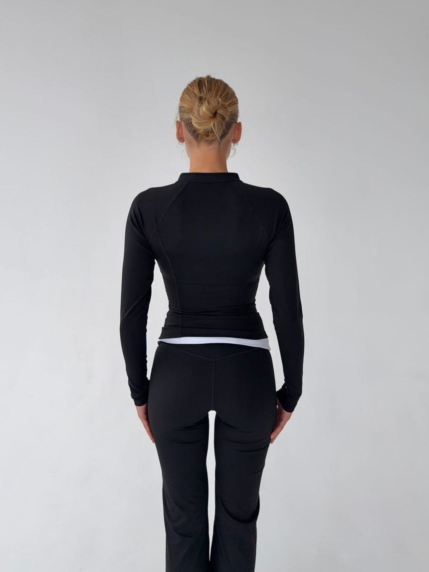 Essential zip up jakke - Jet black