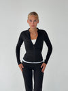 Essential zip up jakke - Jet black
