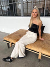 Premium - cargo bukser off white med striber