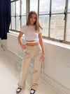 Peddey crop t-shirt med bindebånd hvid
