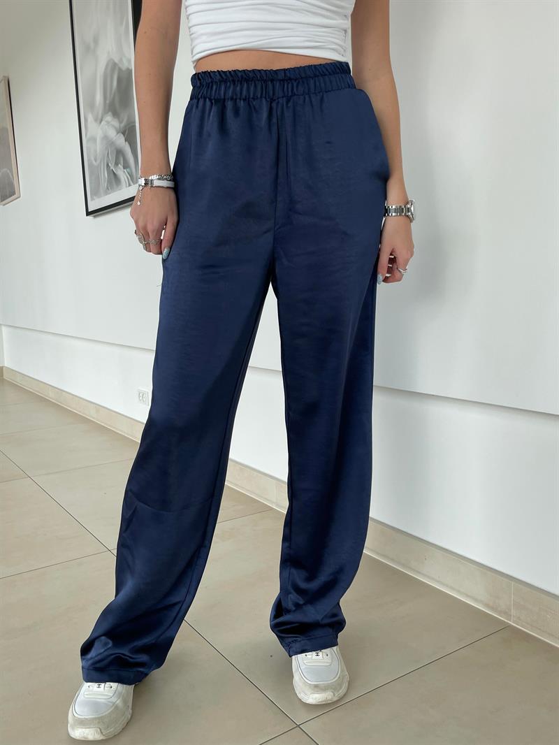 Birla straight satin bukser - Navy