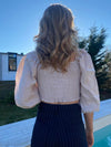 Måne bluse i hør- Beige
