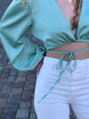 Alvida satin bluse - Mintgrøn