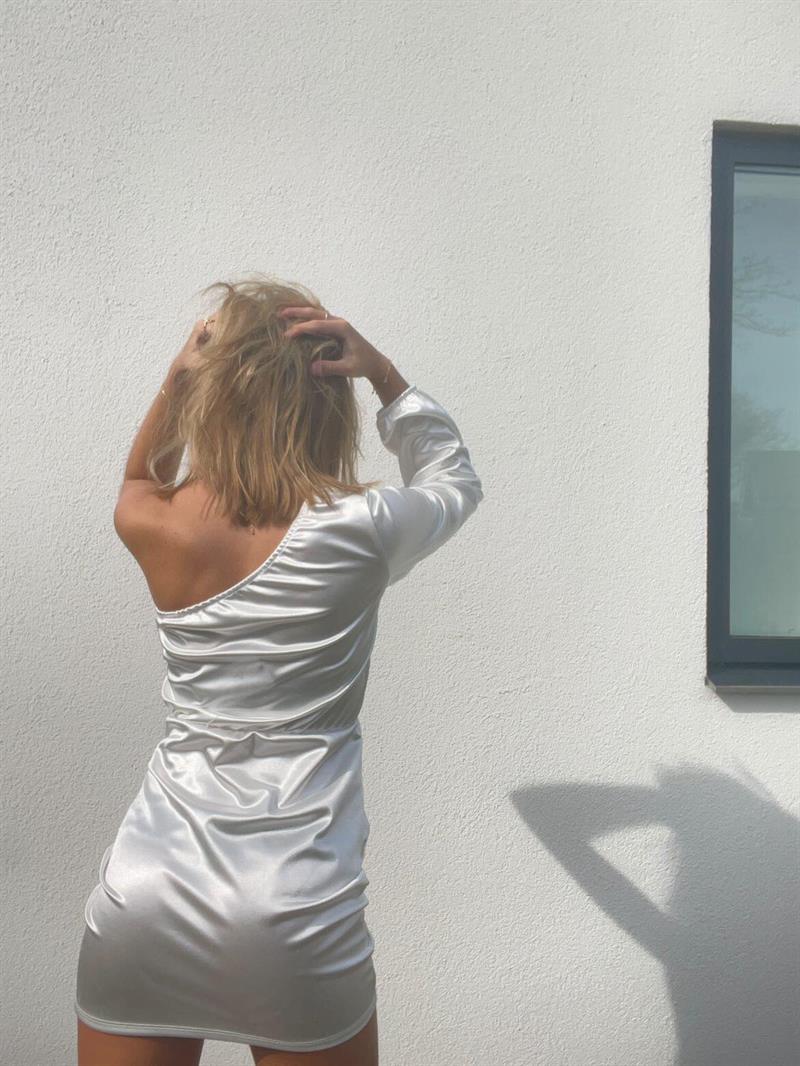 Stephanie one shoulder kjole - Hvid