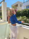 Samira one shoulder bluse - blå