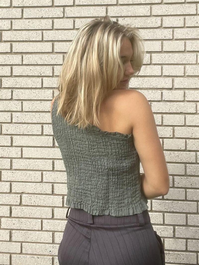 Ditte one shoulder top - kaki