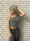 Ditte one shoulder top - kaki