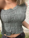 Ditte one shoulder top - kaki