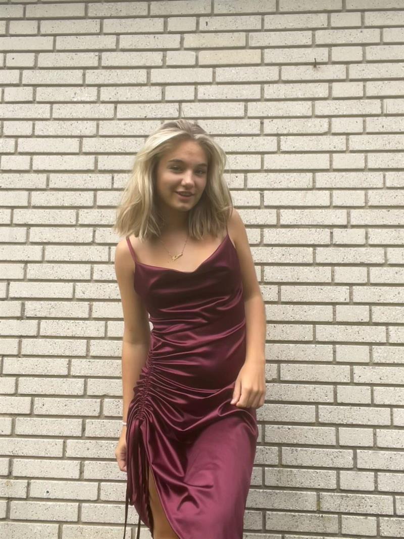 Mathea satin kjole - bordeaux