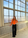 Anna Olympia langærmet bluse - Orange