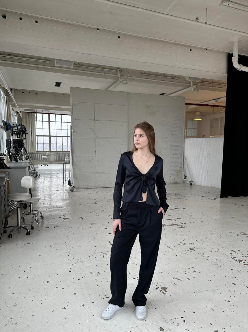 Lisette oversized suit bukser - Navy