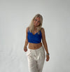 Rosalina satin top - blå