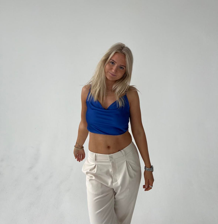 Rosalina satin top - blå
