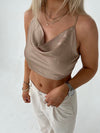 Rosalina satin top - beige
