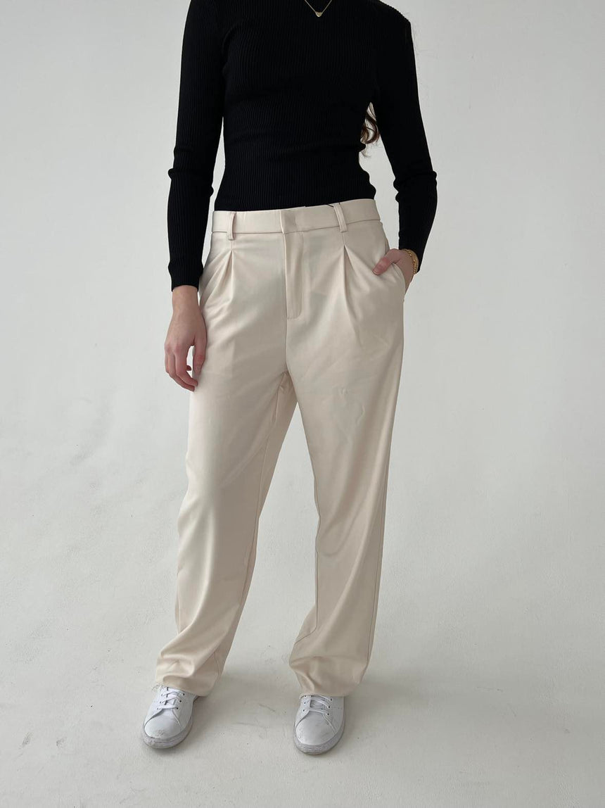 Lisette oversized suit pants - Lys beige