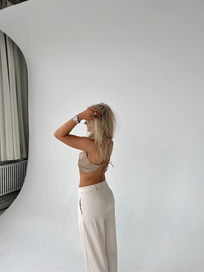 Rosalina satin top - beige