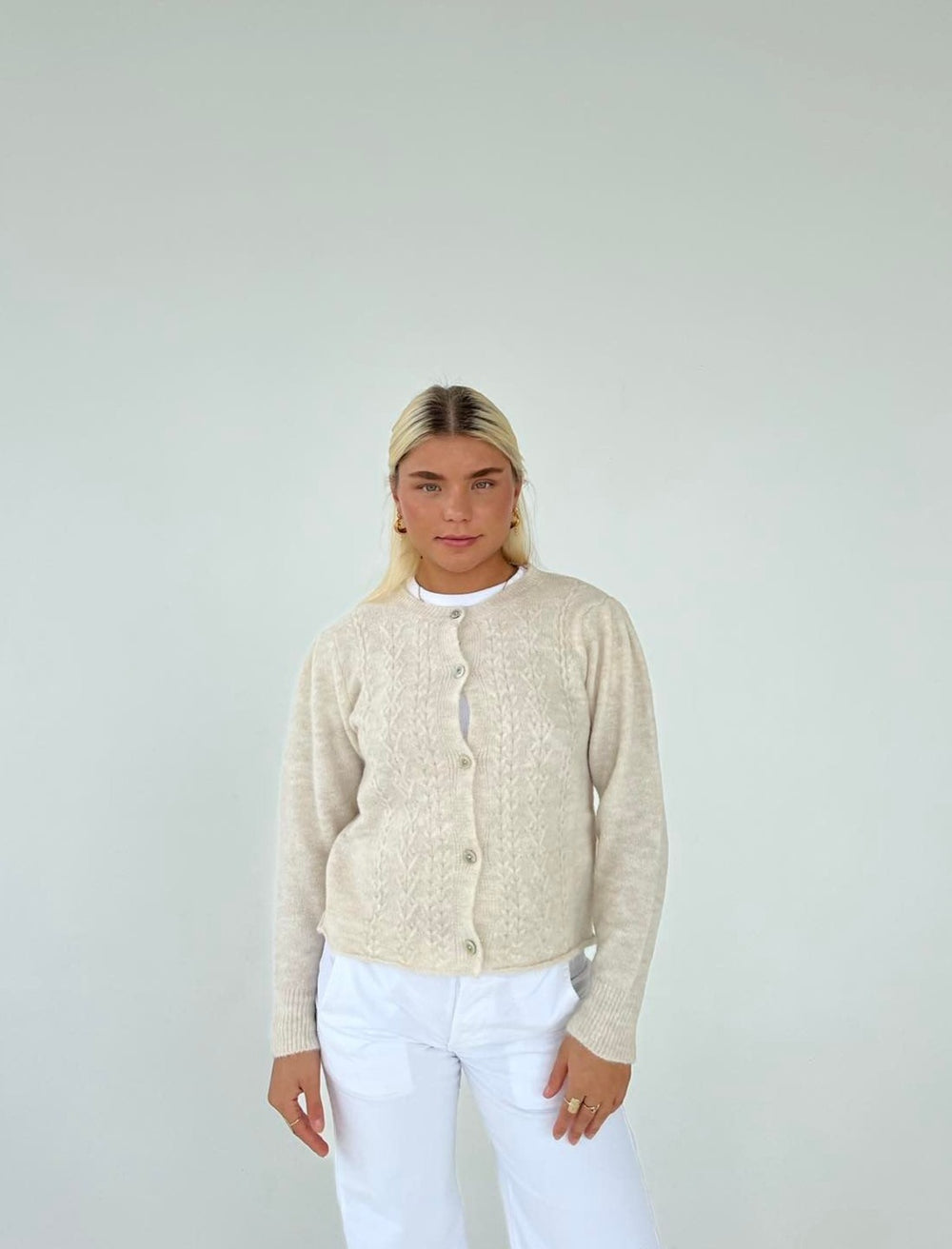 Cilla strikket cardigan - Beige