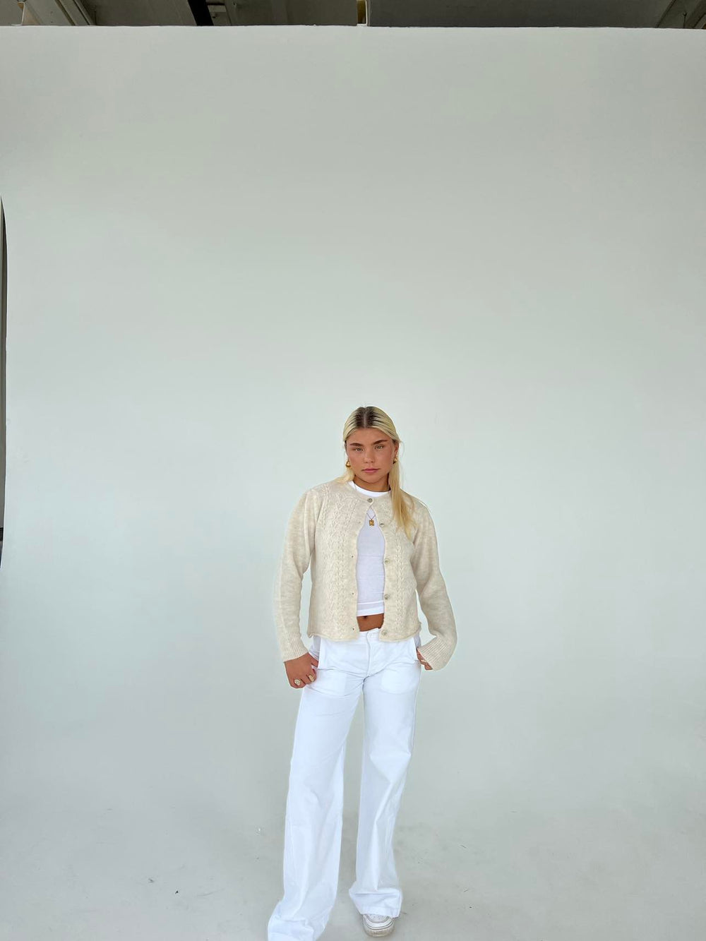 Cilla strikket cardigan - Beige