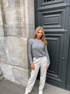 Premium - stribet bukser lys beige