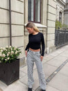 Sasha stribet bukser - sort/hvid