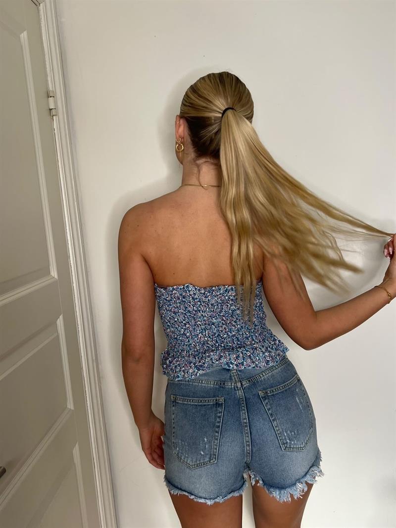 Hallie smock top - blå