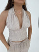 Pippi hør top - beige