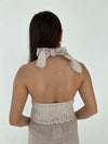 Pippi hør top - beige
