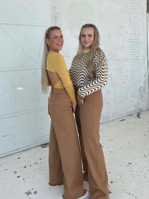Anne-Sofie Krab - Åben ryg bluse karry gul