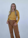 Anne-Sofie Krab - Åben ryg bluse karry gul