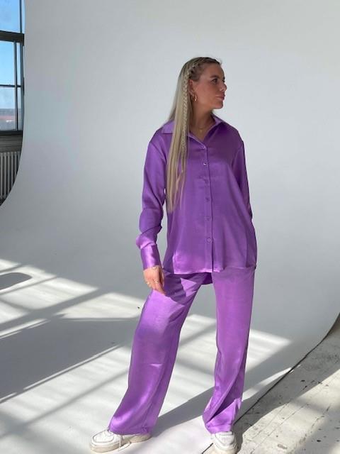 Anne-Sofie Krab - Satin bukser lilla