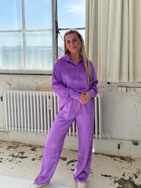 Anne-Sofie Krab - Satin bukser lilla