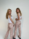 Peddeys satin bukser - pink blomster print