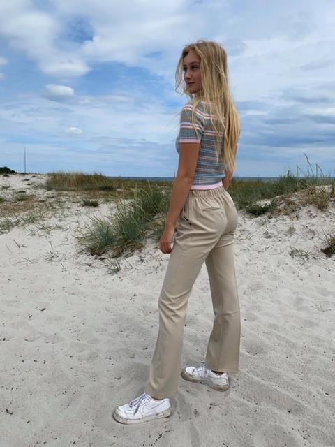 Straight bukser lys beige