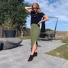 Mikala nederdel - khaki grøn