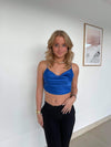 Rosalina satin top - blå