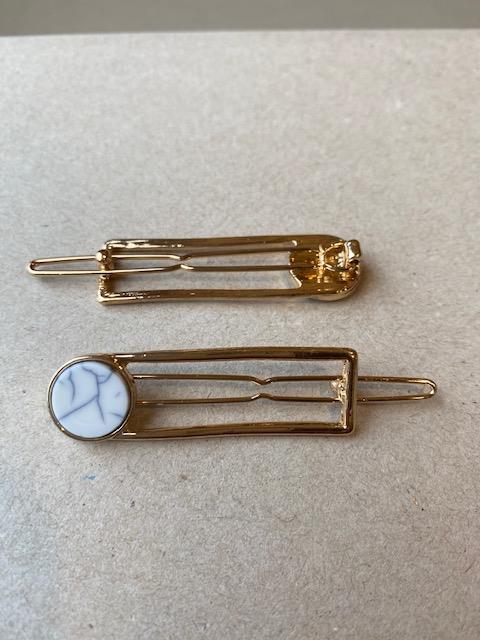 Dorval hårclips guld/hvid