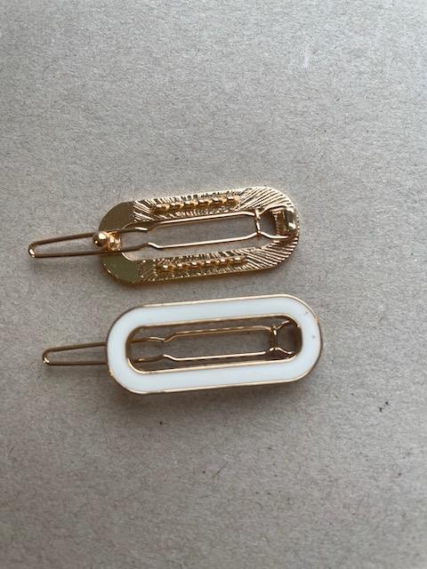 Belleville hårclips guld/hvid